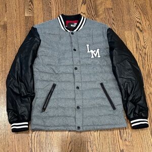 Love Moschino Gray & Black Varsity Bomber Jacket